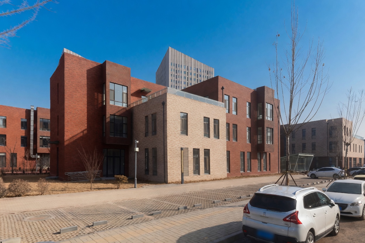 Yinfeng Industrial Park — interior streetscape between built brick buildings